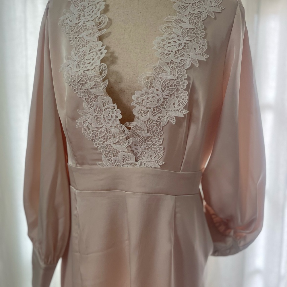 Lace-Trim Deep V Jumpsuit